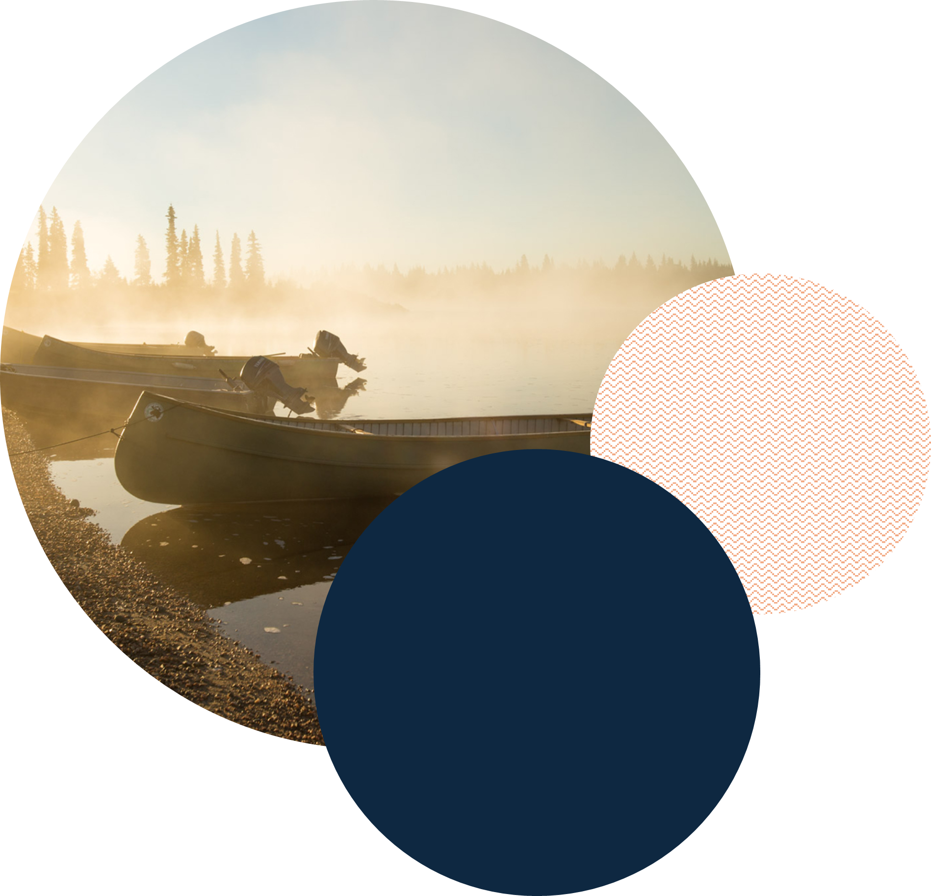 A boat on the water at dusk in Eeyou Istchee