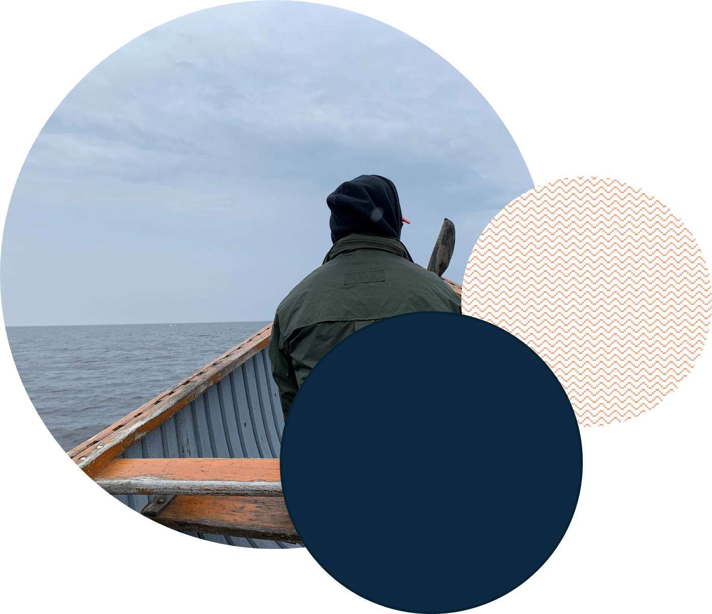 A canoe heading out on the water in Eeyou Istchee
